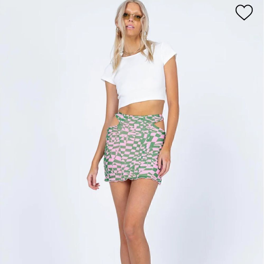 PRINCESS POLLY Syrah Wrap Mesh Mini Skirt Green - Picture 2 of 6